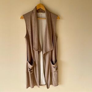 Max Studio Brown Sleeveless Cardigan